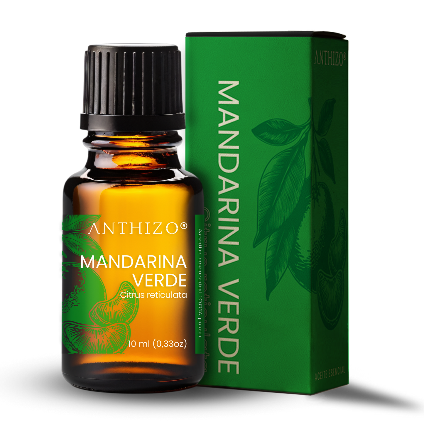 Aceite Esencial Mandarina Verde (Citrus reticulata), 100% Puro, Estrías, Regenerador y Uso Infantil Seguro, ANTHIZO 10ml