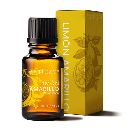 Aceite Esencial Limón Amarillo (Citrus limon), 100% Puro, Desinfectante, Desintoxicante y Limpieza Hogar, ANTHIZO 10ml