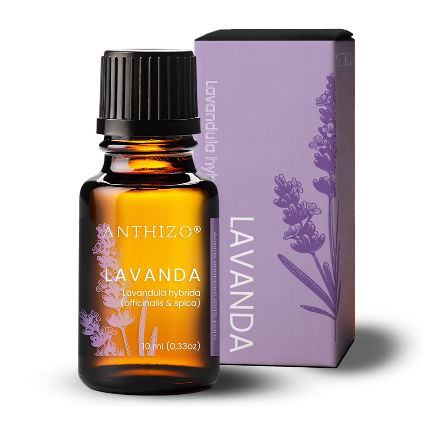 Aceite Esencial Lavanda (Lavandula hybrida), 100% Puro, Sueño, Ansiedad y Quemaduras, ANTHIZO 10ml