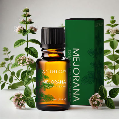 Aceite Esencial Mejorana (Origanum majorana), 100% Puro, Insomnio, Sedante y Dolores Reumáticos, ANTHIZO 10ml