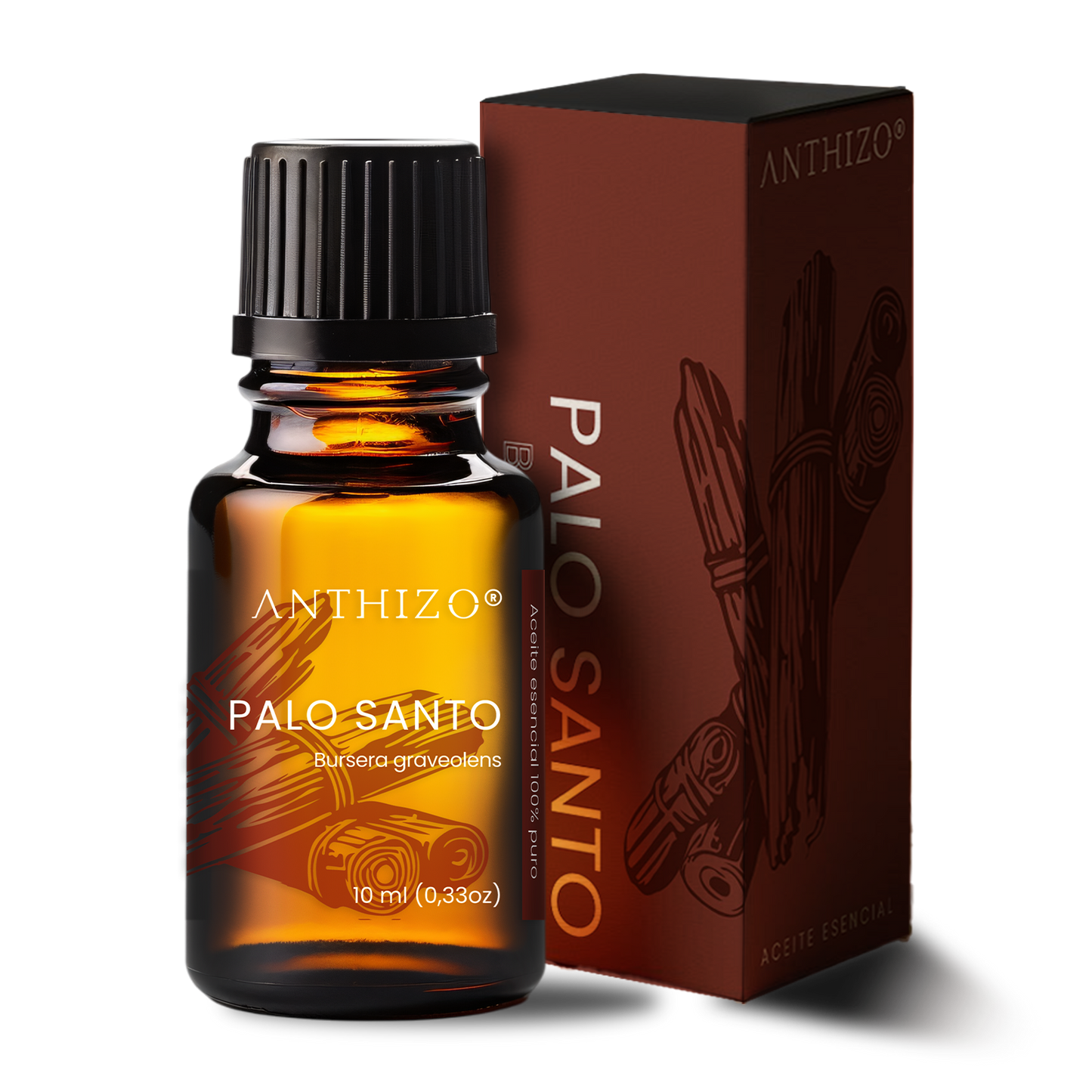 Aceite Esencial Palo Santo (Bursera graveolens), 100% Puro, Meditación, Limpieza Energética y Relajación, ANTHIZO 10ml