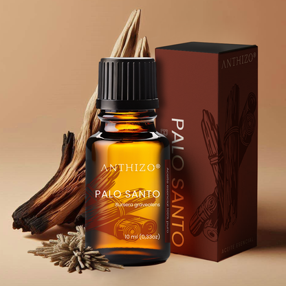 Aceite Esencial Palo Santo (Bursera graveolens), 100% Puro, Meditación, Limpieza Energética y Relajación, ANTHIZO 10ml
