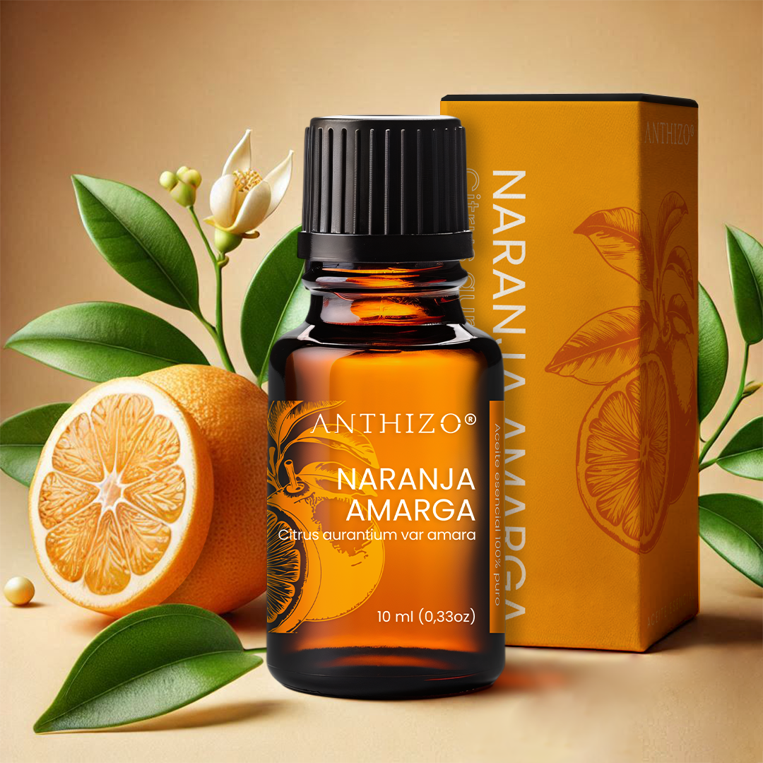 Aceite Esencial Naranja Amarga (Citrus aurantium var amara), 100% Puro, Artritis, Antiinflamatorio y Ansiedad, ANTHIZO 10ml