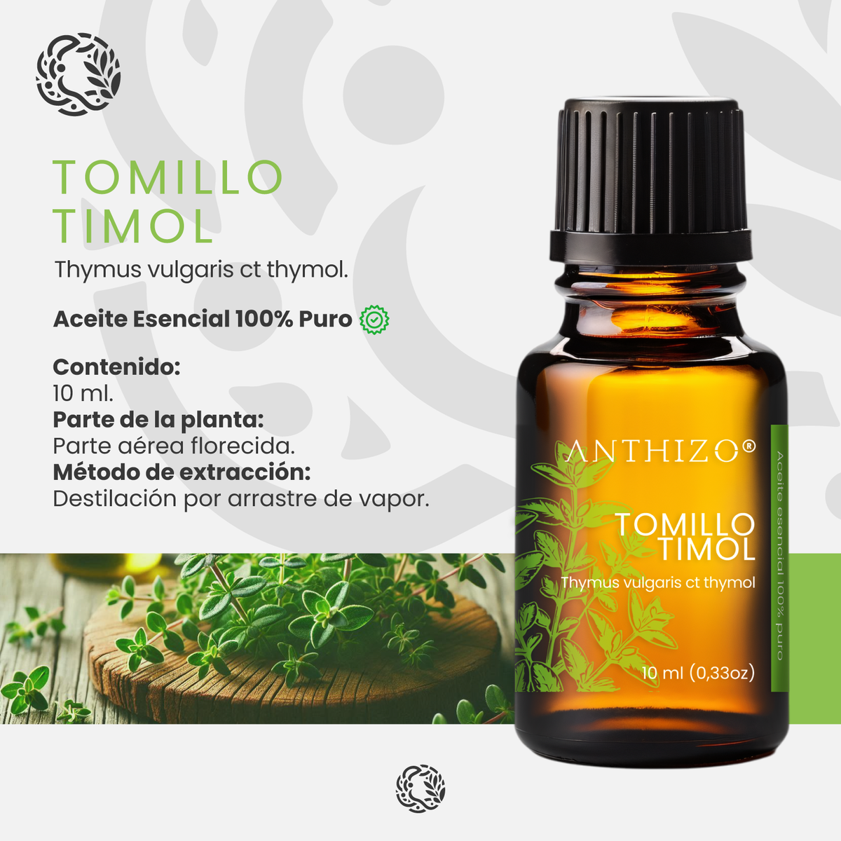 Aceite esencial de Tomillo Timol Anthizo