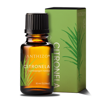 Aceite Esencial Citronela (Cymbopogon nardus), ORGÁNICO, Repelente de Mosquitos y Aromatizante, ANTHIZO 10ml