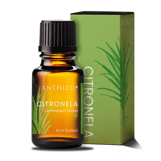 Aceite Esencial Citronela (Cymbopogon nardus), ORGÁNICO, Repelente de Mosquitos y Aromatizante, ANTHIZO 10ml