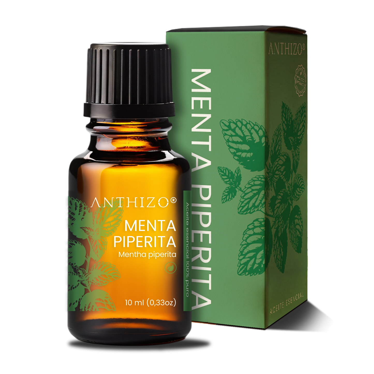 Aceite Esencial Menta Piperita (Mentha piperita), ORGÁNICO, Analgésico, Descongestionante y Dolor de Cabeza, ANTHIZO 10ml