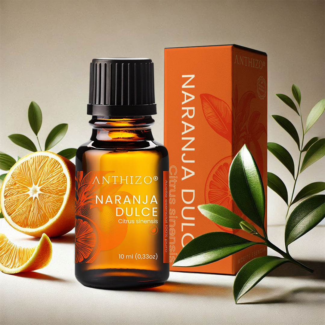 Aceite Esencial de Naranja Dulce Orgánica (Citrus sinensis) | Antiespasmódico, Antiestrés y Luminosidad Cutánea Certificada