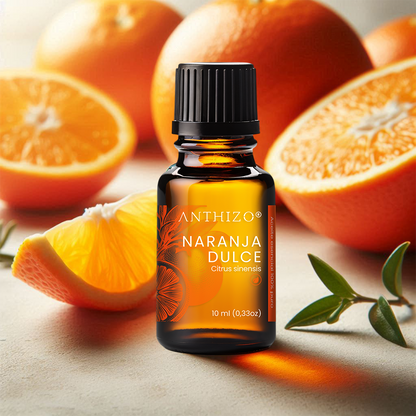 Aceite Esencial de Naranja Dulce Orgánica (Citrus sinensis) | Antiespasmódico, Antiestrés y Luminosidad Cutánea Certificada