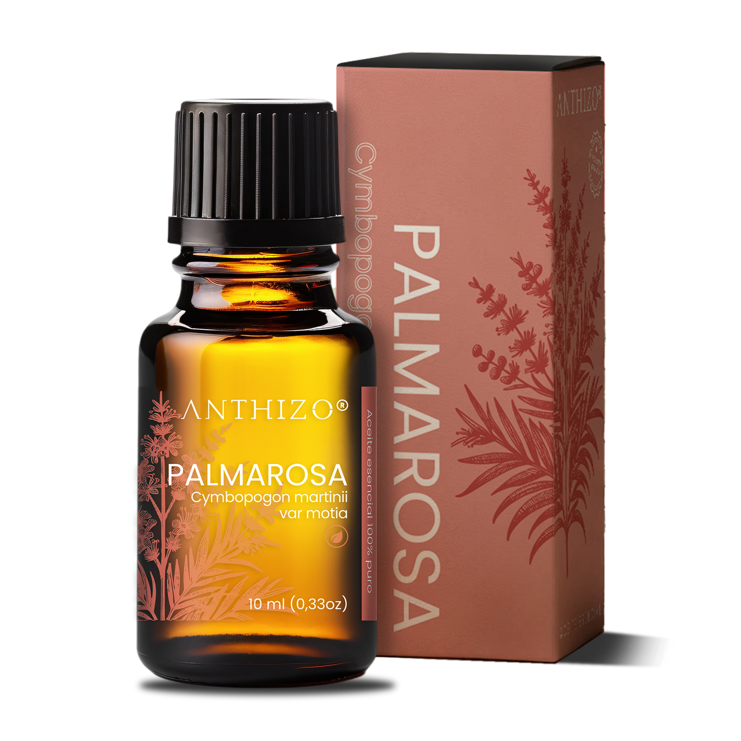 Aceite esencial Palmarosa orgánico puro 10ml – Antiedad | Anthizo