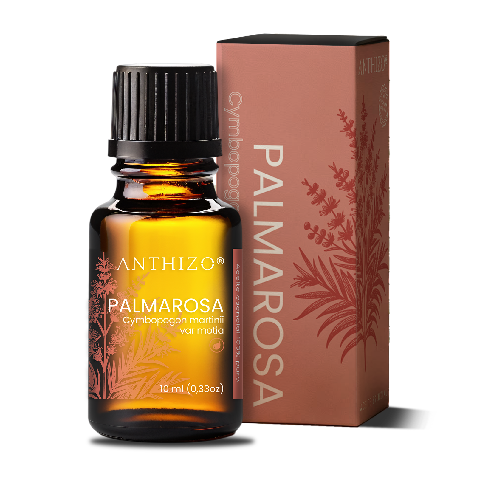 Aceite esencial Palmarosa orgánico puro 10ml – Antiedad | Anthizo