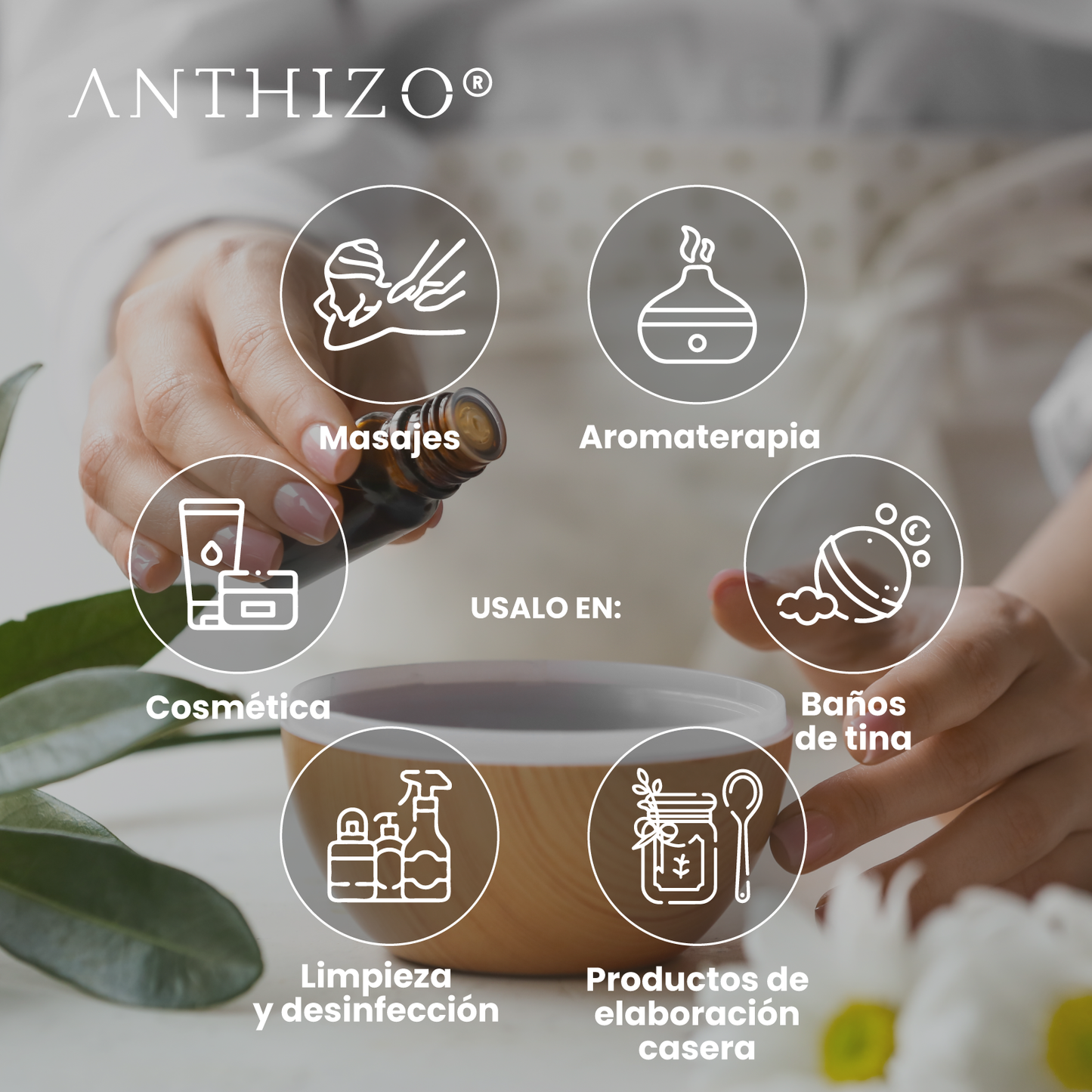 Aceite Esencial Menta Piperita (Mentha piperita), ORGÁNICO, Analgésico, Descongestionante y Dolor de Cabeza, ANTHIZO 10ml