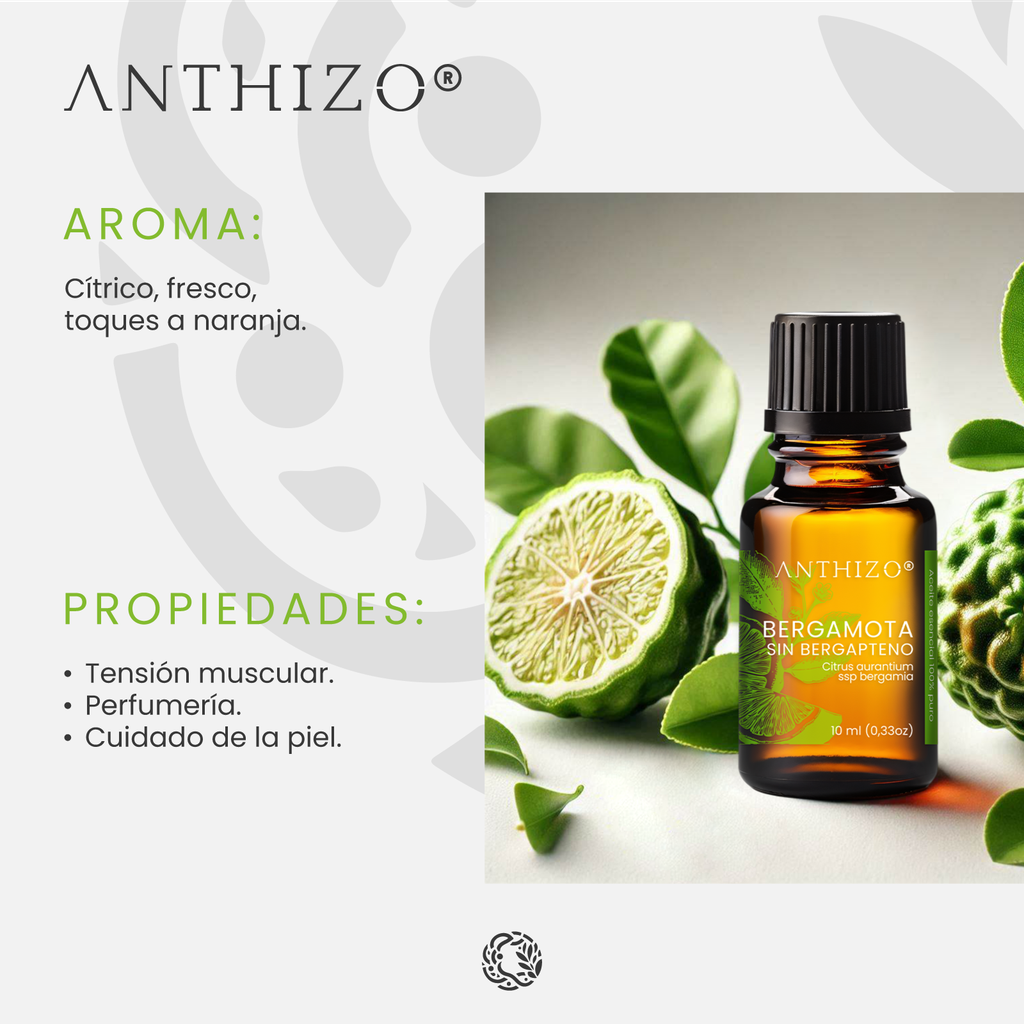 Aceite Esencial de Bergamota, 100% Puro, ANTHIZO