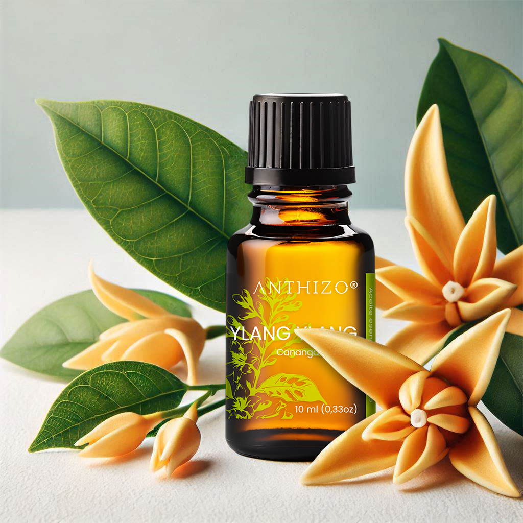 Aceite Esencial de Ylang Ylang Orgánico (Cananga Odorata), 100% puro, ANTHIZO